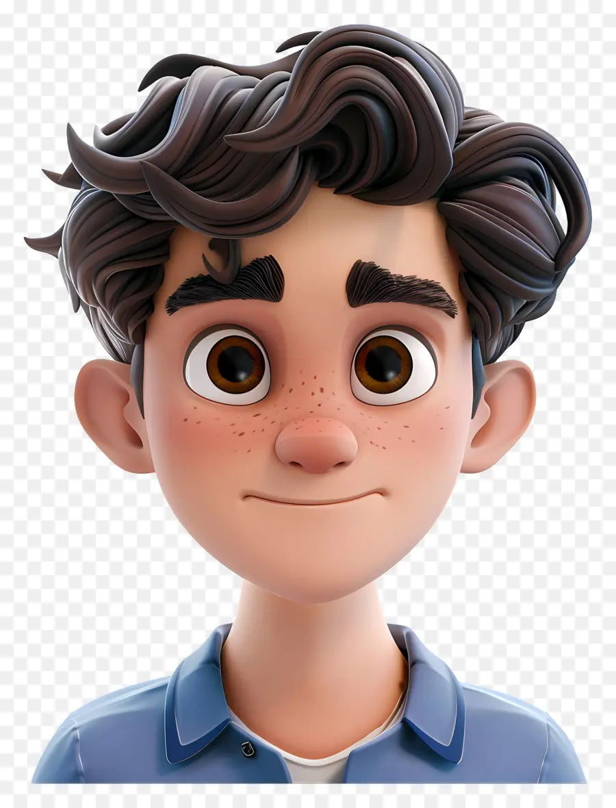 Avatar Masculino 3d，Menino Com Sardas PNG