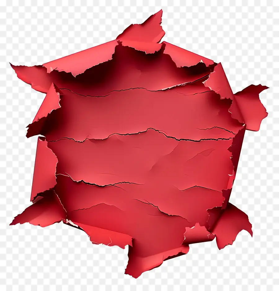 Papel Rasgado Vermelho，Bordas Rasgadas PNG