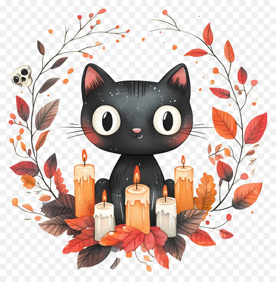 Gato Preto De Halloween，Gato Preto PNG