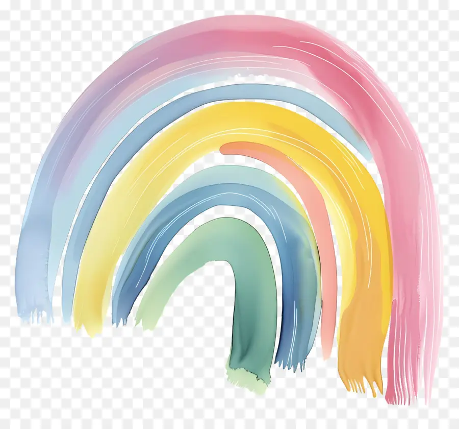 Arco íris Pastel，Aquarela Arco Íris PNG