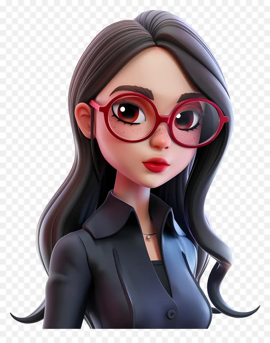 Avatar De Mulher 3d，Mulher Animada Com óculos PNG