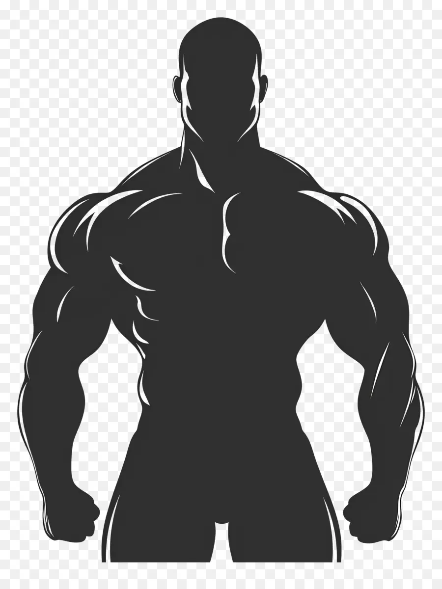 Silhueta De Homem Forte，Homem Musculoso PNG