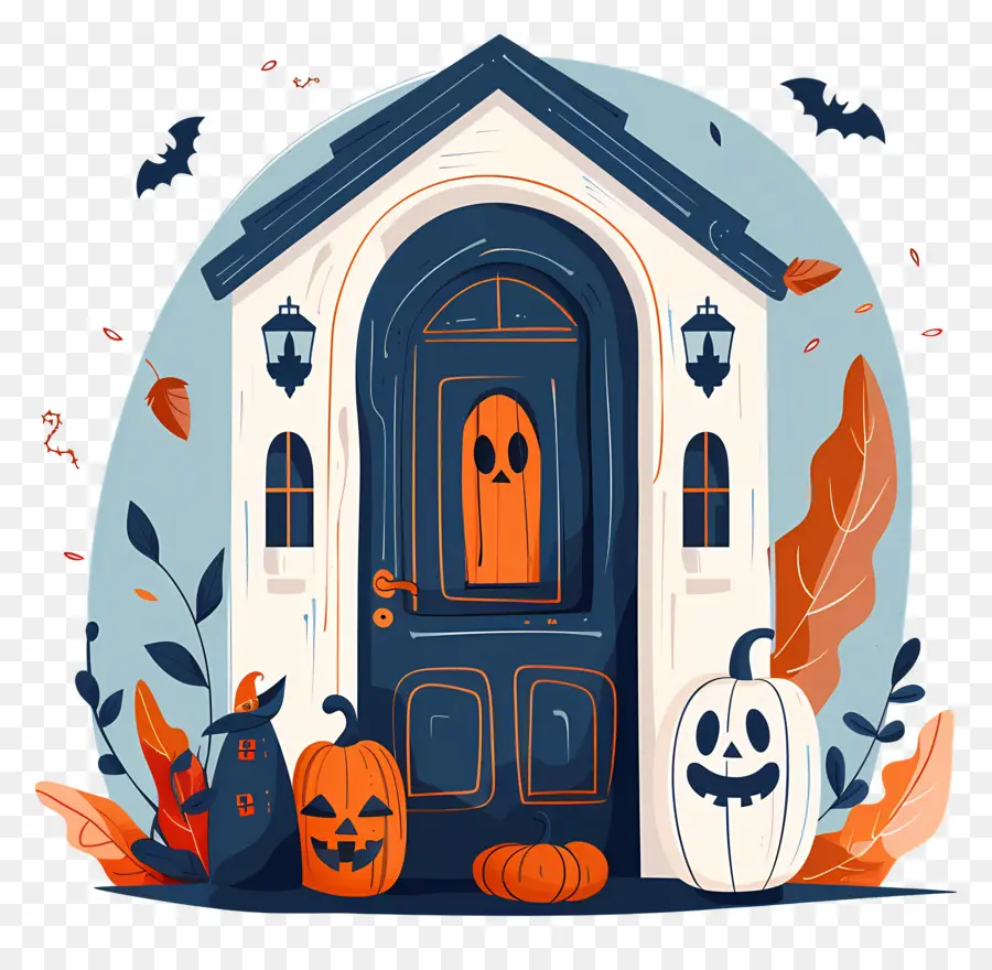 Porta Assustadora De Halloween，Casa De Halloween PNG