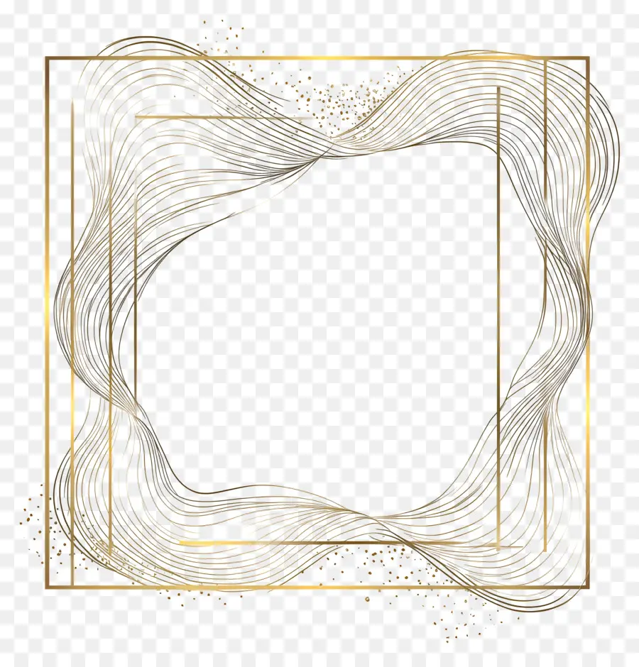 Moldura De Linha Dourada，Quadro Abstrato PNG