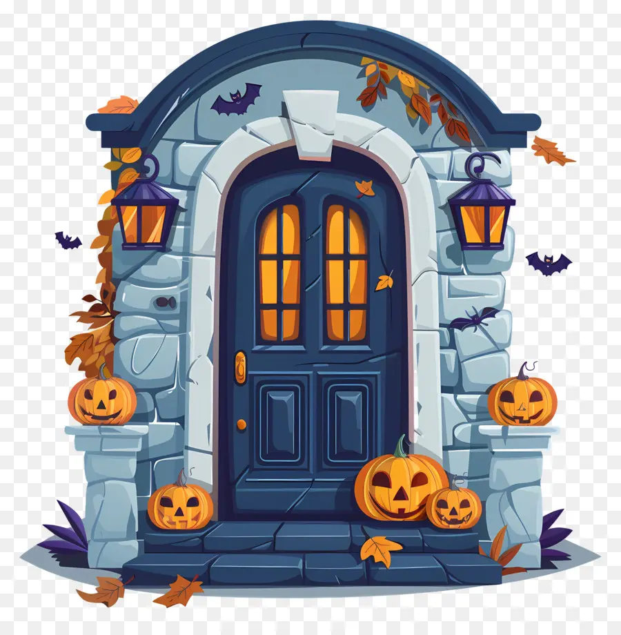 Porta Assustadora De Halloween，Casa De Halloween PNG