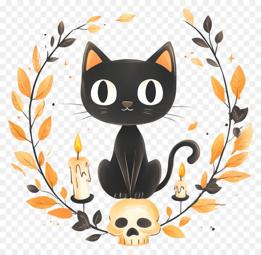 Gato Preto De Halloween，Gato Preto PNG