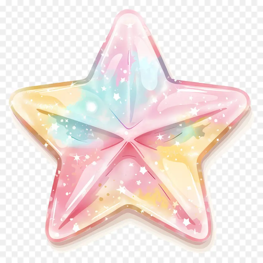 Estrela Pastel，Estrela Colorida PNG