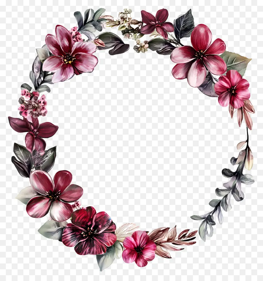 Moldura Círculo De Casamento，Coroa De Flores PNG