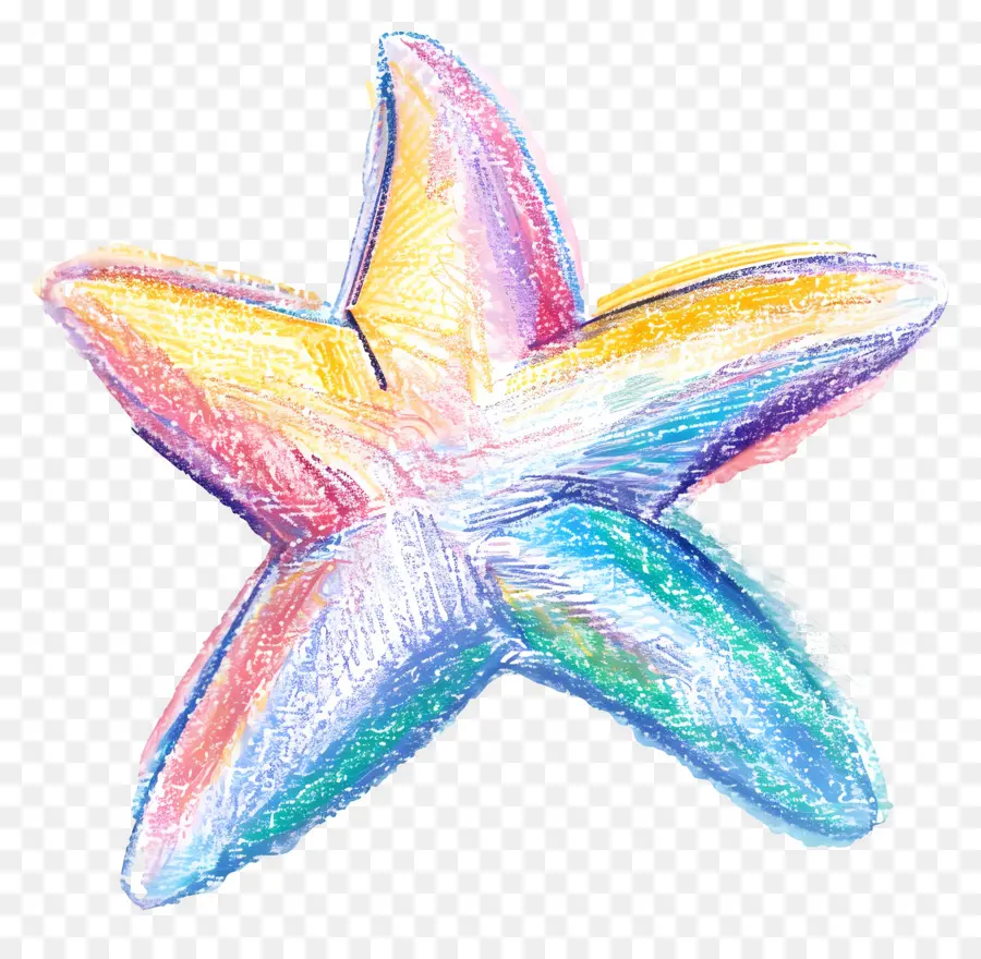 Estrela Pastel，Estrela Do Mar Colorida PNG