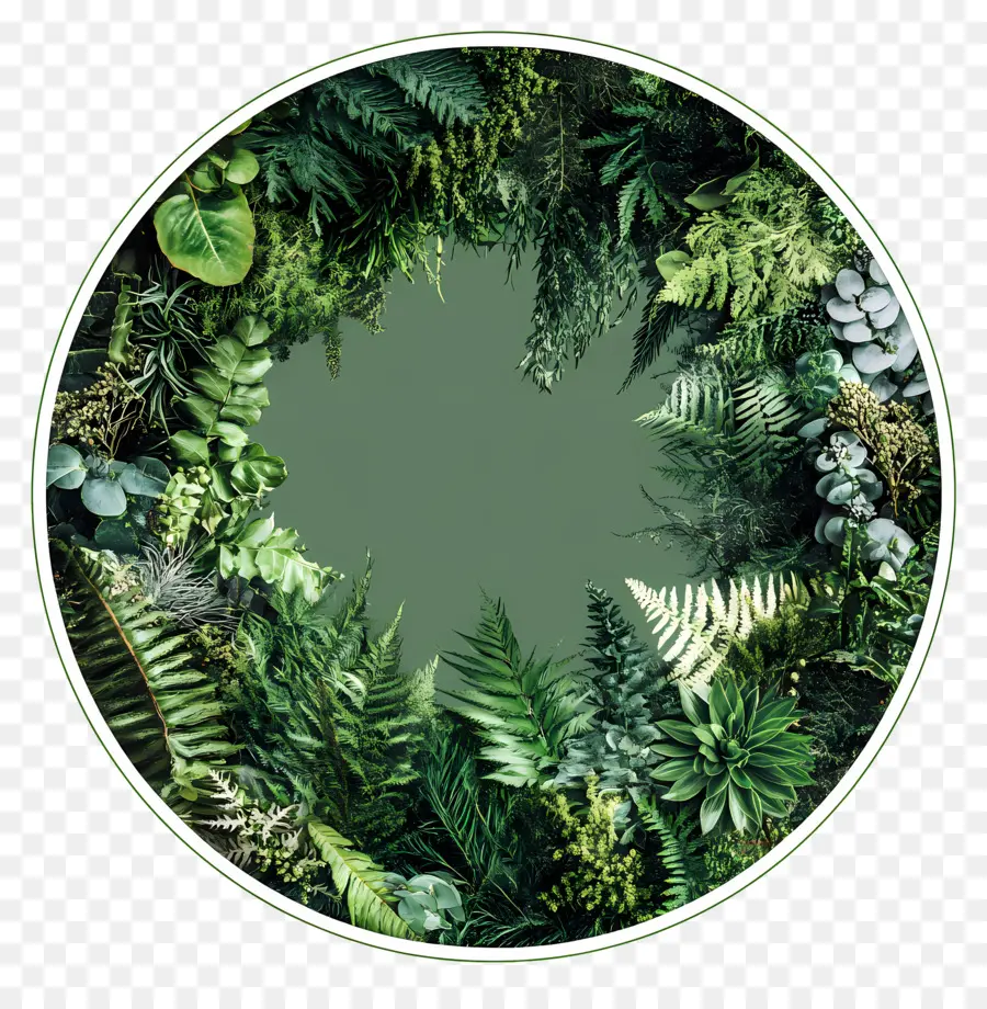 Quadro De Círculo Verde，Coroa Verde PNG