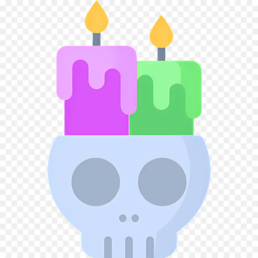 Vela De Caveira，Caveira Com Velas PNG