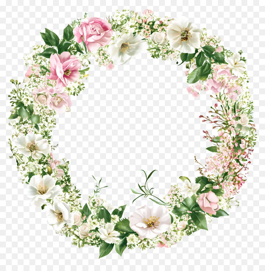 Moldura Círculo De Casamento，Coroa De Flores PNG