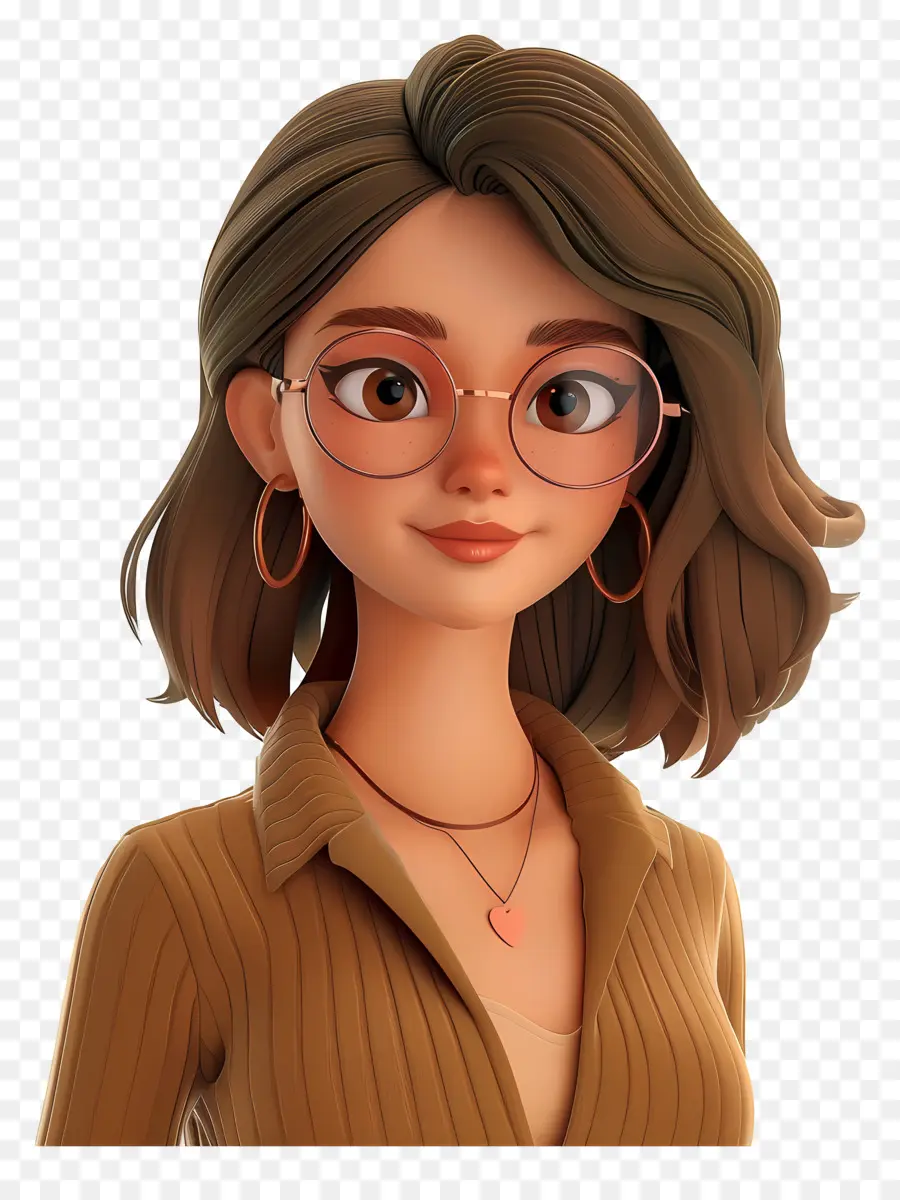 Avatar De Mulher 3d，Menina Com óculos PNG