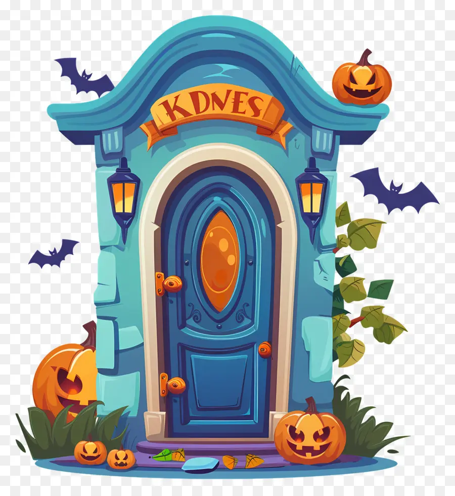 Porta Assustadora De Halloween，Casa De Halloween PNG