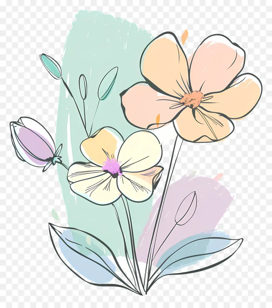 Flor Pastel，Flores PNG