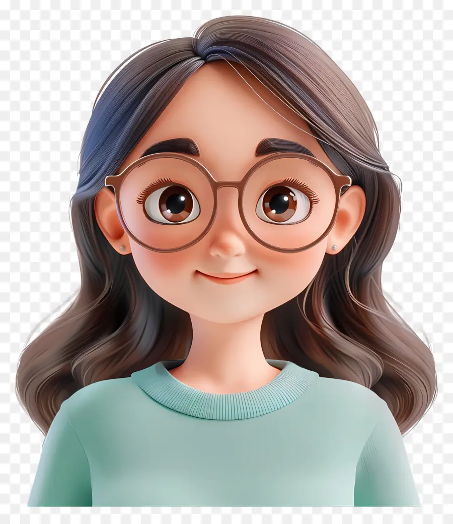 Avatar De Menina 3d，Menina Com óculos PNG