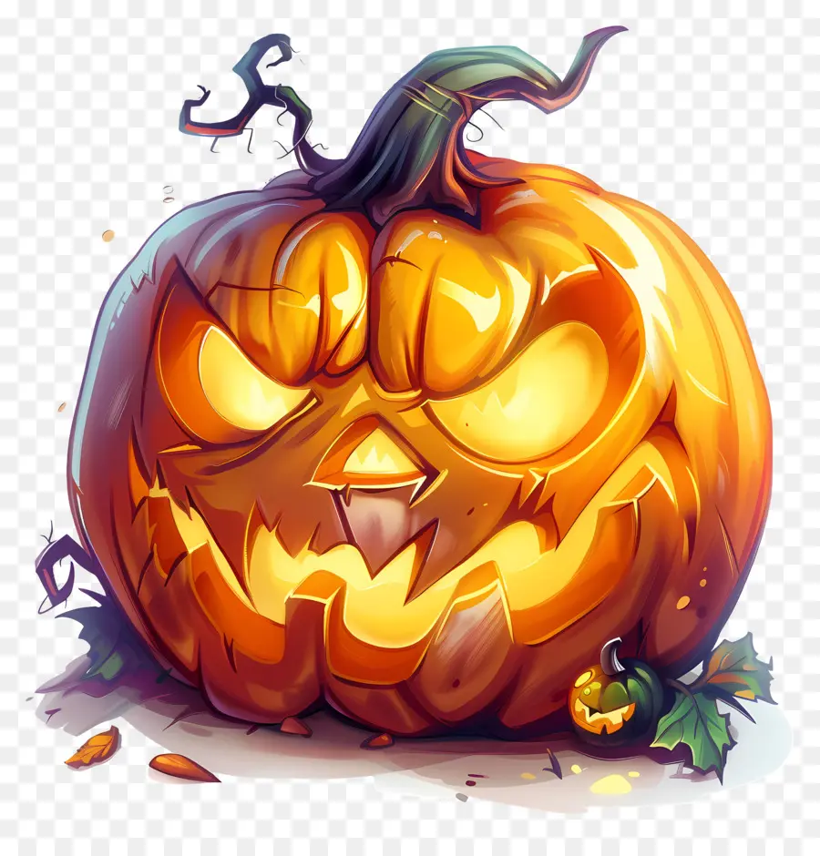 Abóbora De Halloween Animada，Jack O' Lanternas PNG