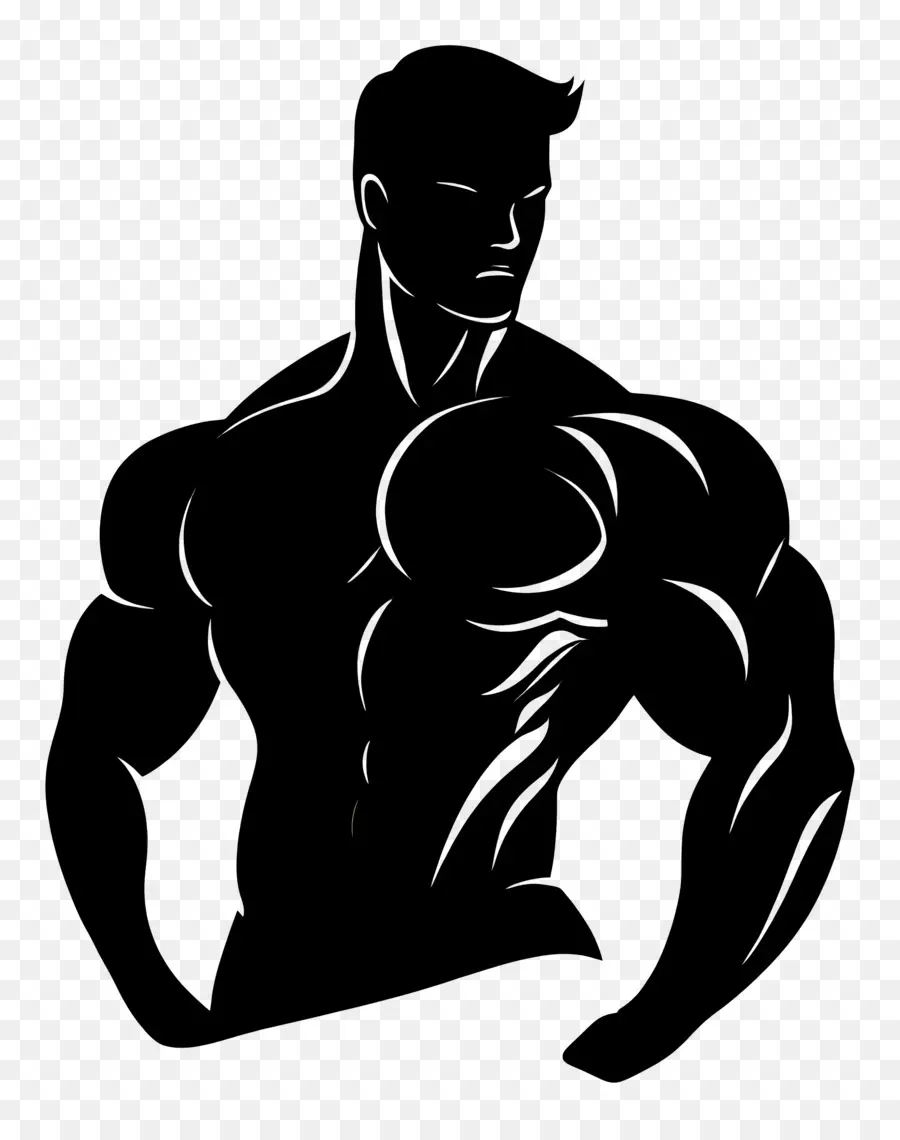 Silhueta De Homem Forte，Homem Musculoso PNG