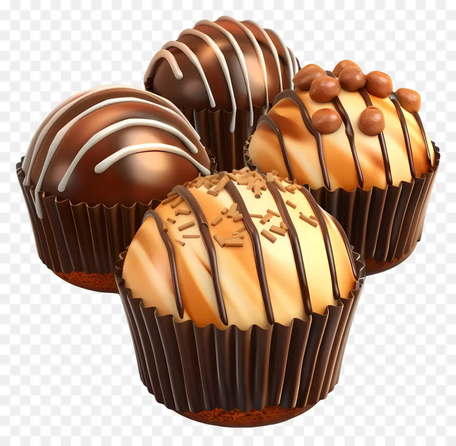 Muffins De Chocolate，Trufas De Chocolate PNG