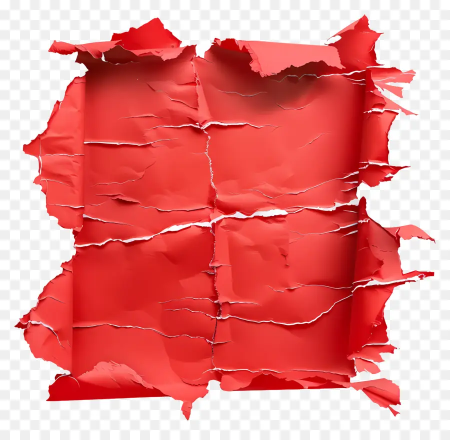 Papel Rasgado Vermelho，Rasgado PNG