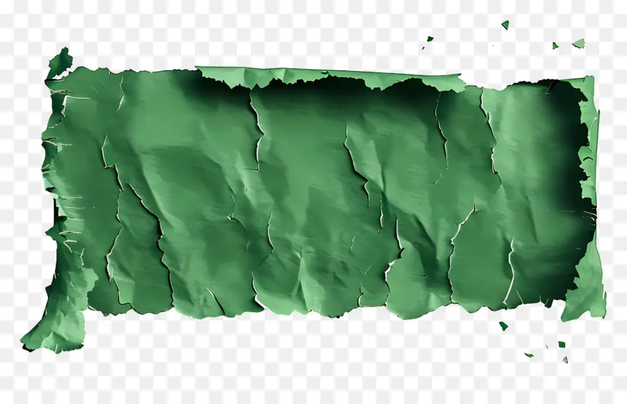 Papel Rasgado Verde，Papel Verde Amassado PNG