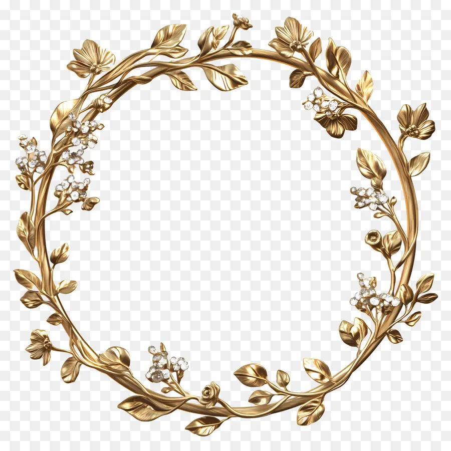 Moldura Círculo De Casamento，Coroa De Ouro PNG