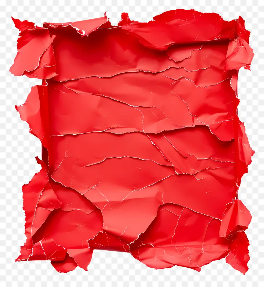 Papel Rasgado Vermelho，Papel Vermelho Amassado PNG