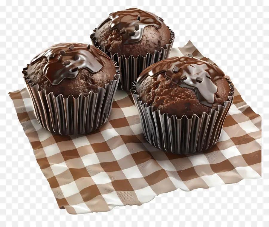 Muffins De Chocolate，Sobremesa PNG