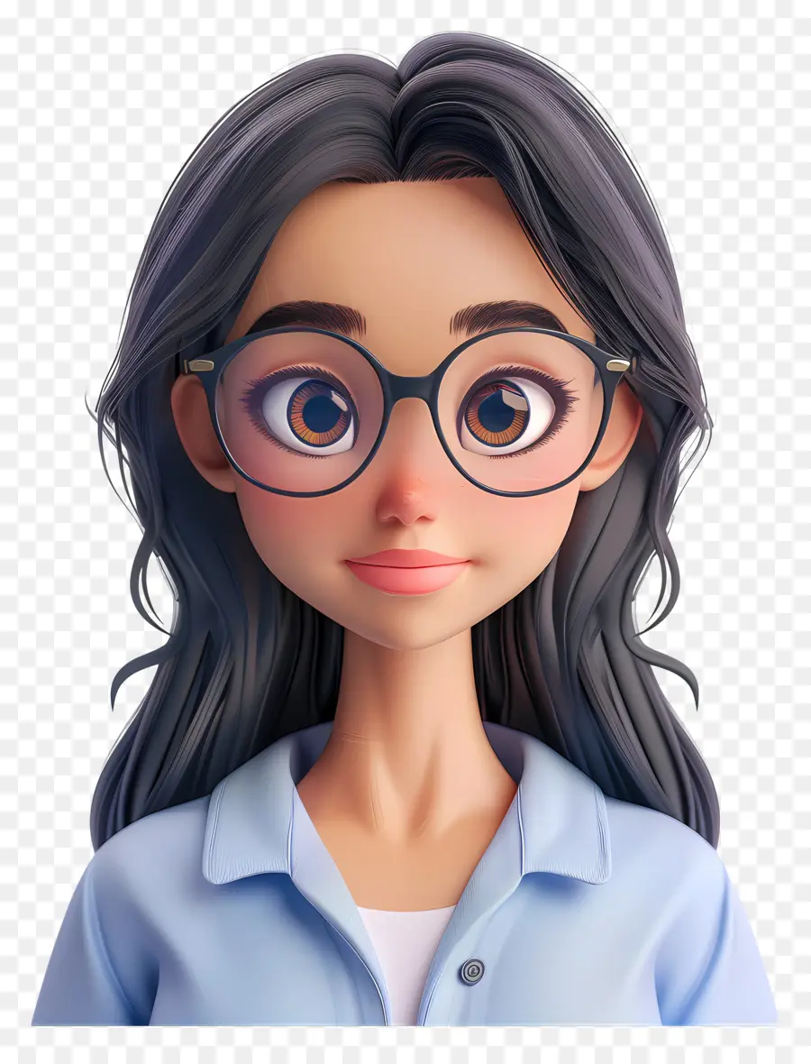 Avatar De Mulher 3d，Menina Com óculos PNG