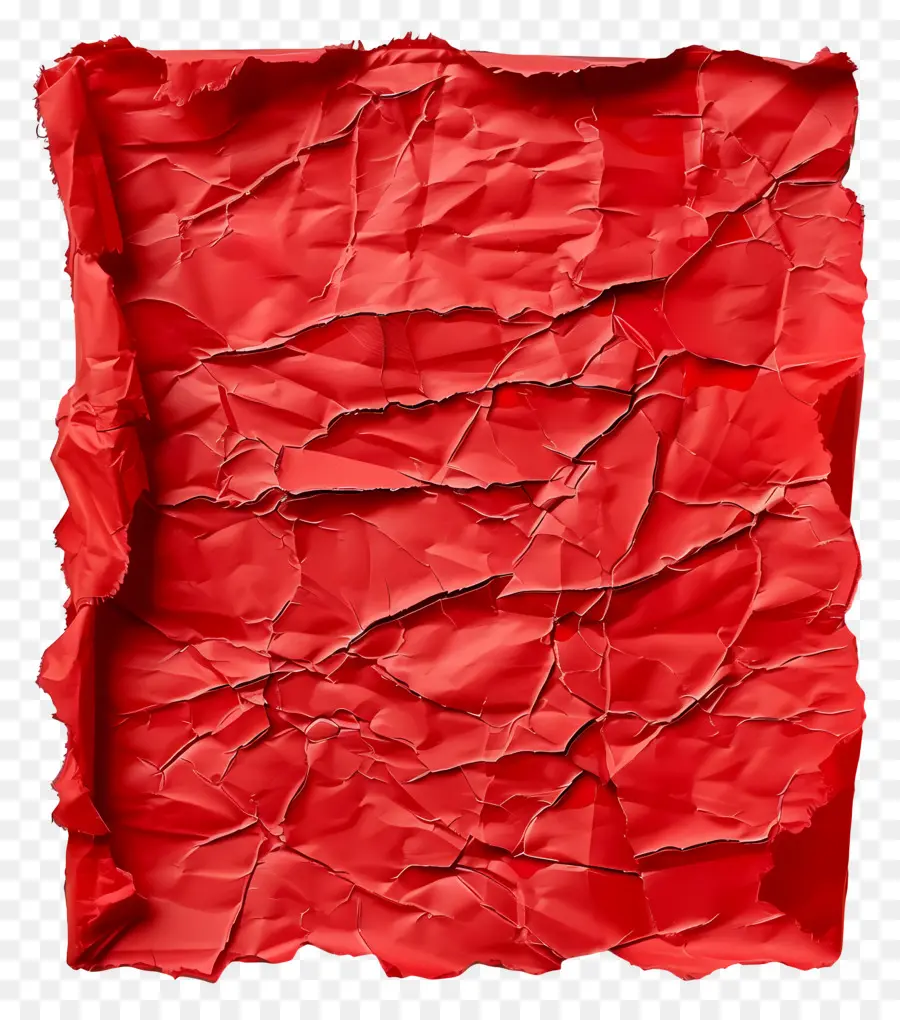 Papel Rasgado Vermelho，Papel Vermelho Amassado PNG