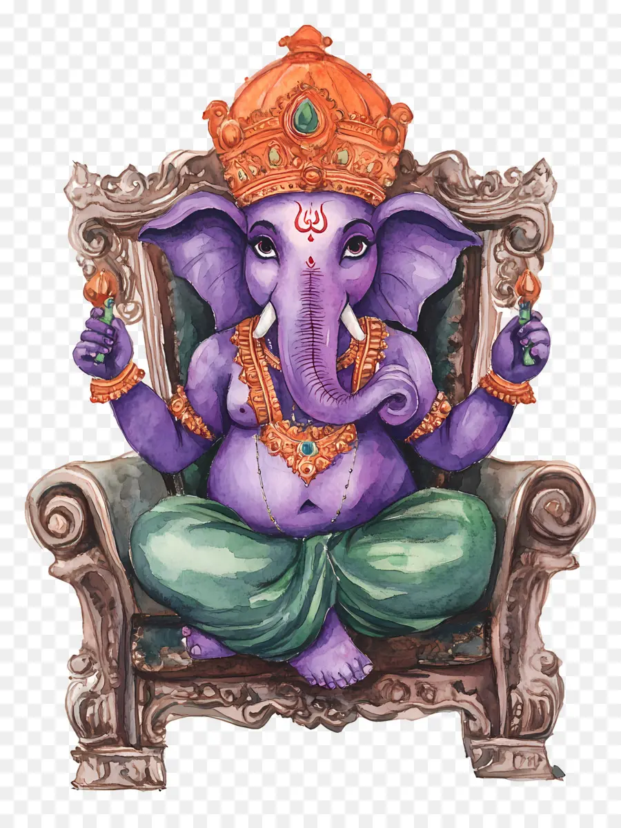 Ganesh Chaturthi，Ganesha Roxa PNG