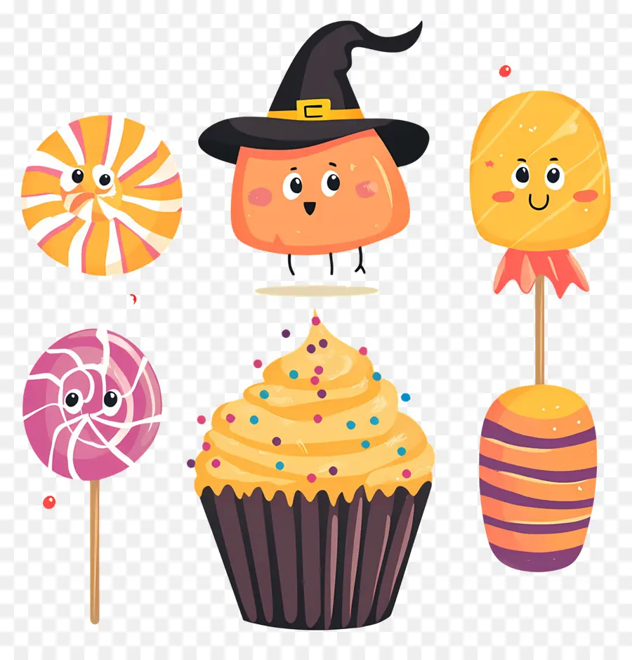 Doces De Halloween，Doces Fofos De Halloween PNG