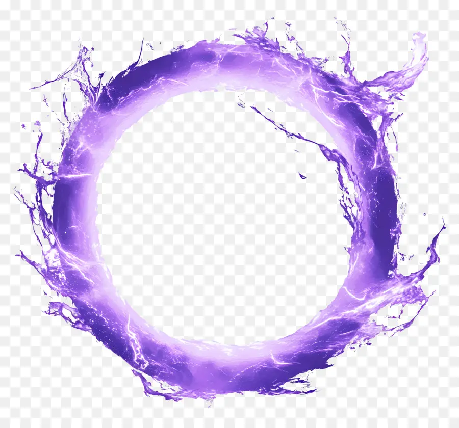 Moldura Círculo，Anel De Energia Roxo PNG