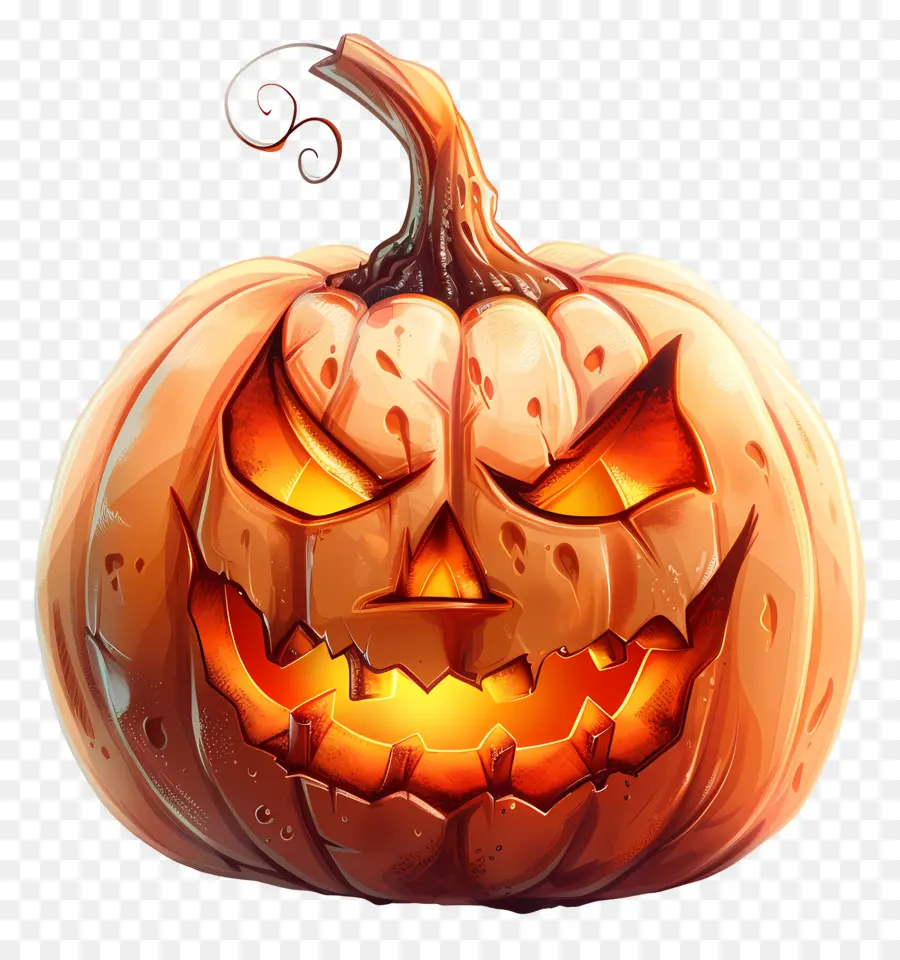 Abóbora De Halloween Animada，Jack O' Lantern PNG