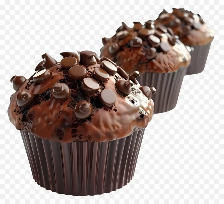 Muffins De Chocolate，Sobremesa PNG