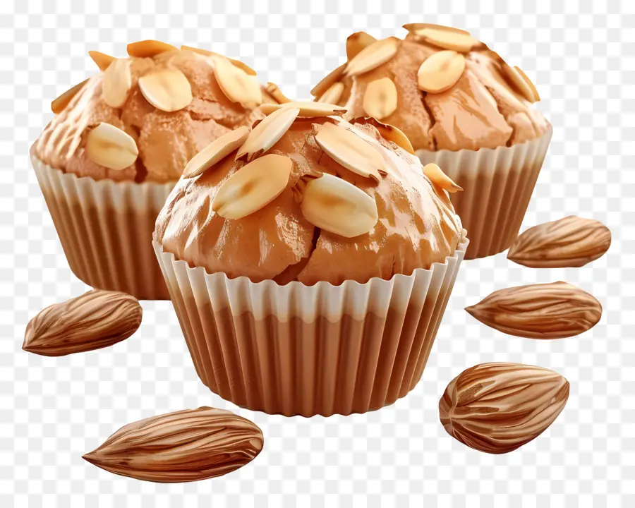 Muffins De Amêndoa，Bolinhos PNG