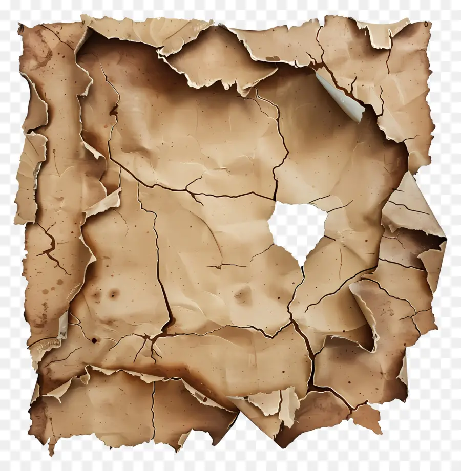 Papel Rasgado Marrom，Papel Velho PNG