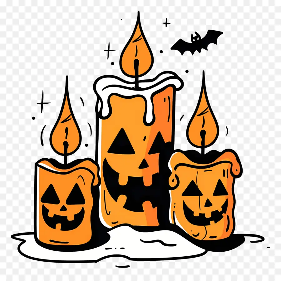 Velas De Halloween，Abóbora PNG