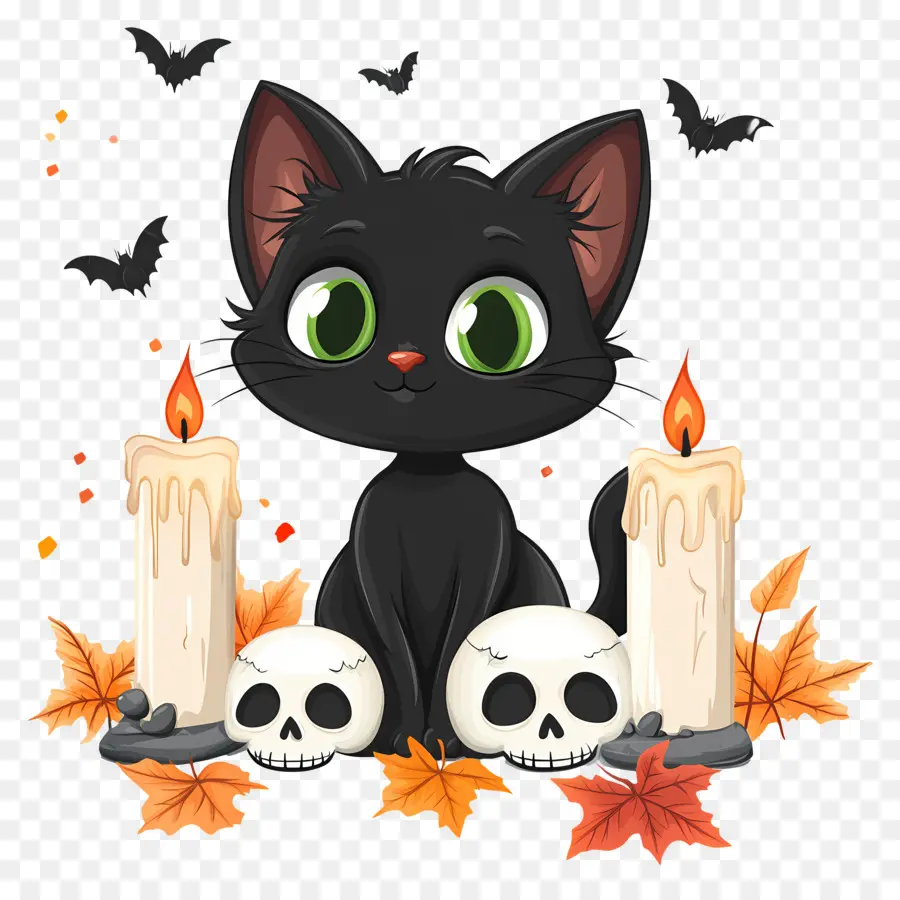 Gato Preto De Halloween，Gato Preto PNG