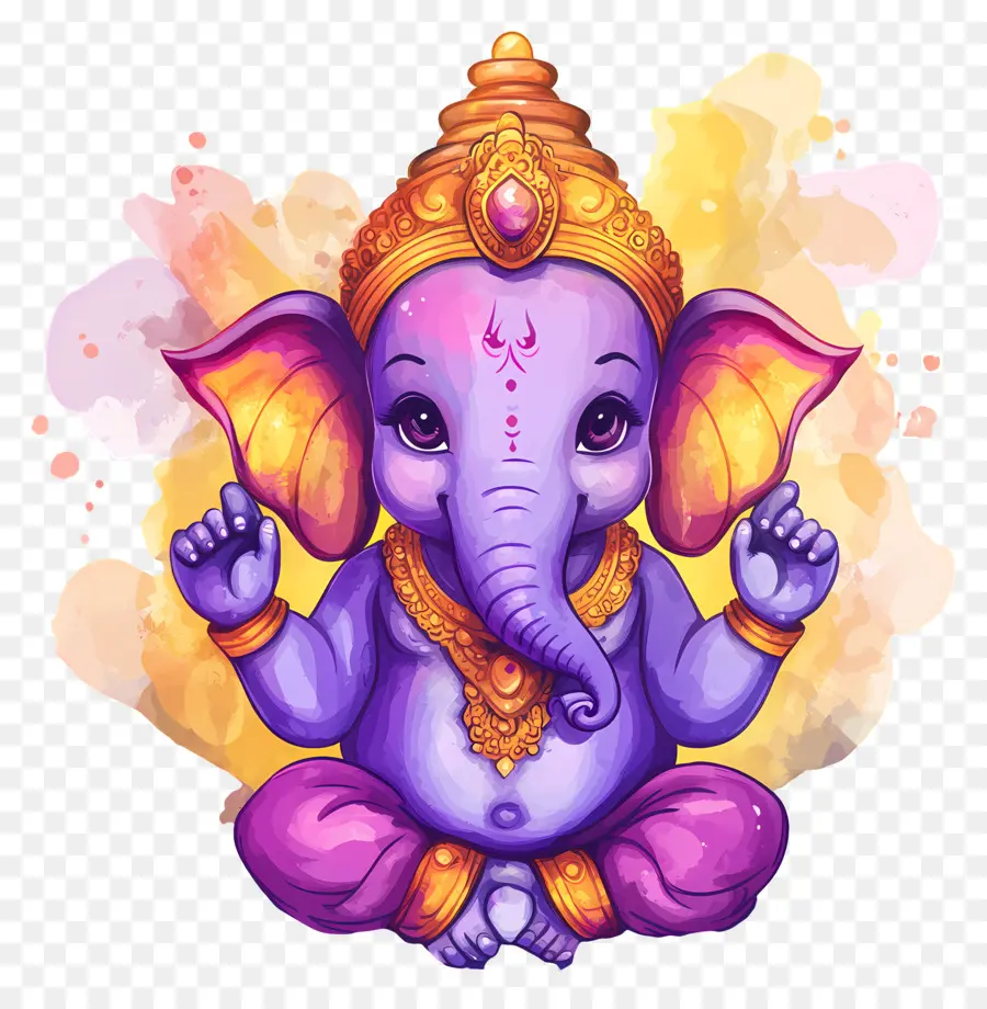 Ganesh Chaturthi，Divindade Elefante Amarelo PNG