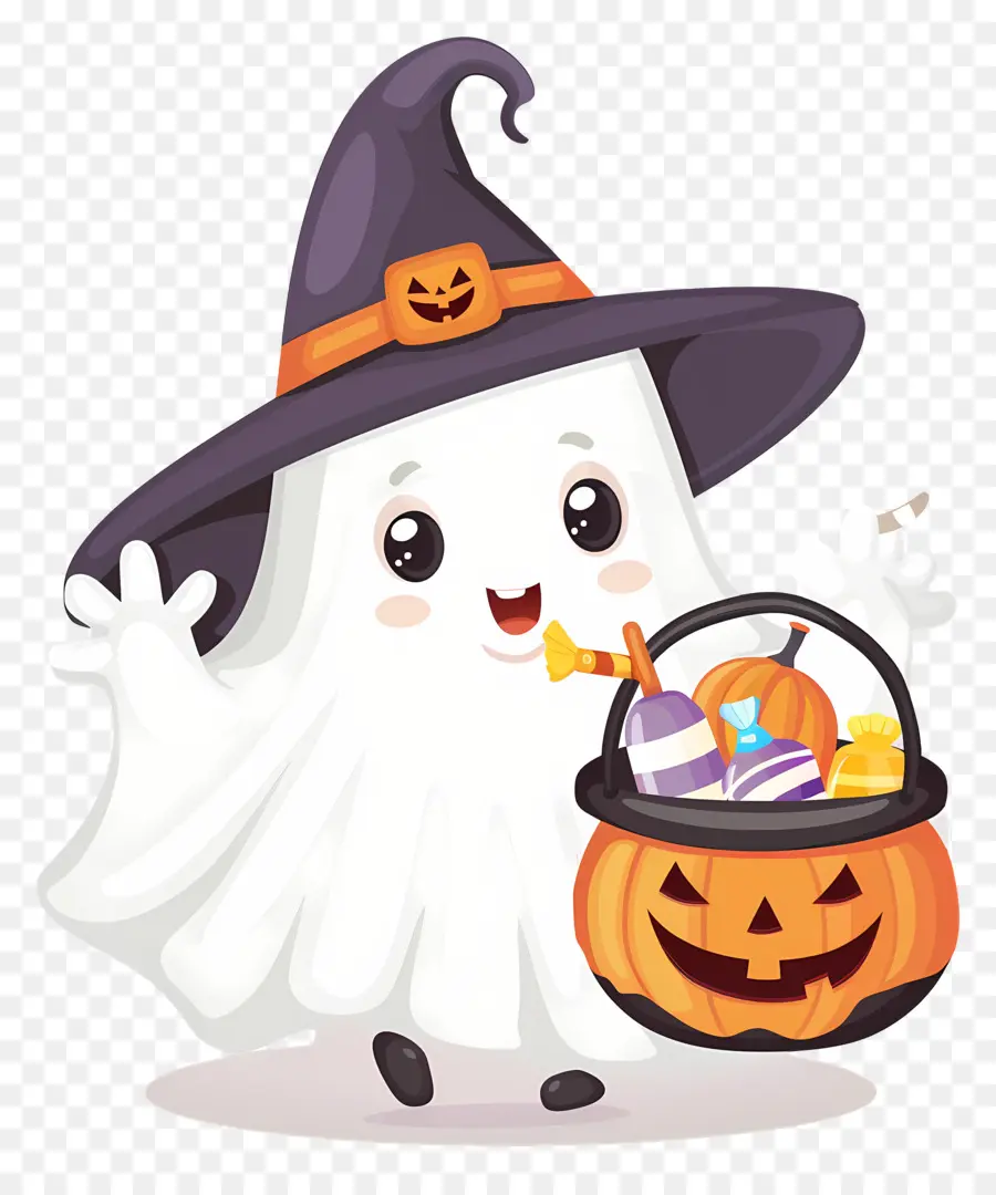 Fantasma Do Dia Das Bruxas，Fantasma Com Doces PNG