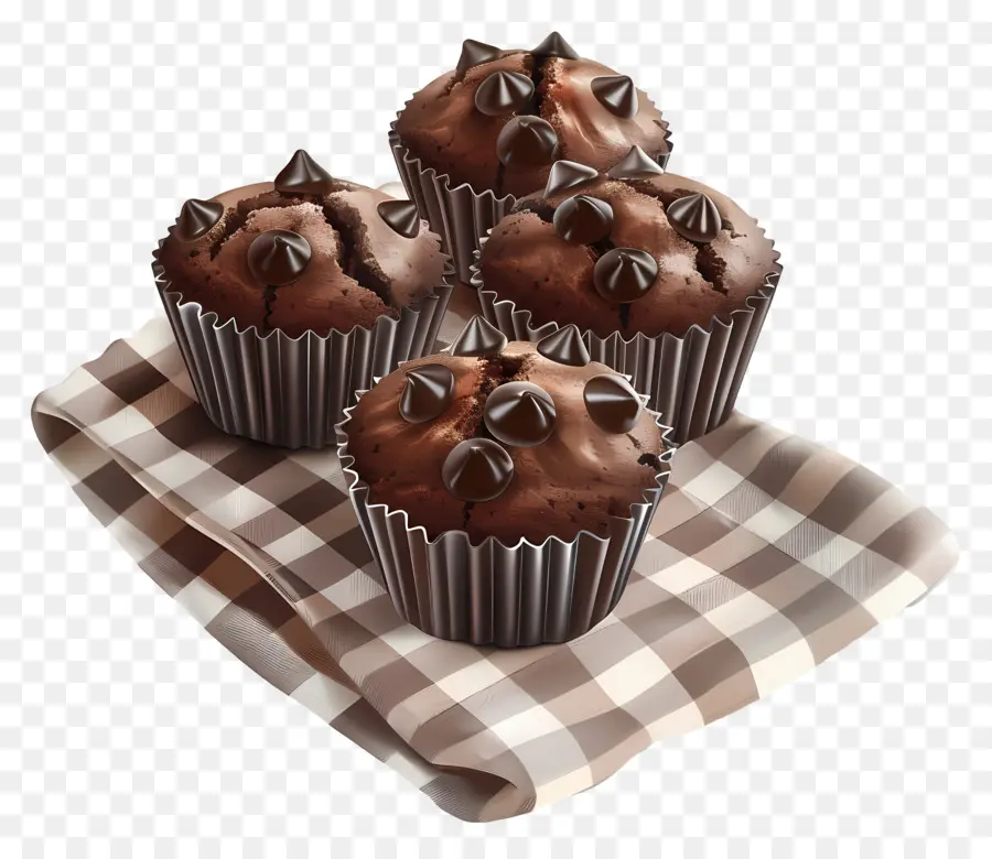 Muffins De Chocolate，Cozido PNG