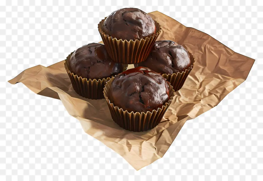 Muffins De Chocolate，Sobremesa PNG