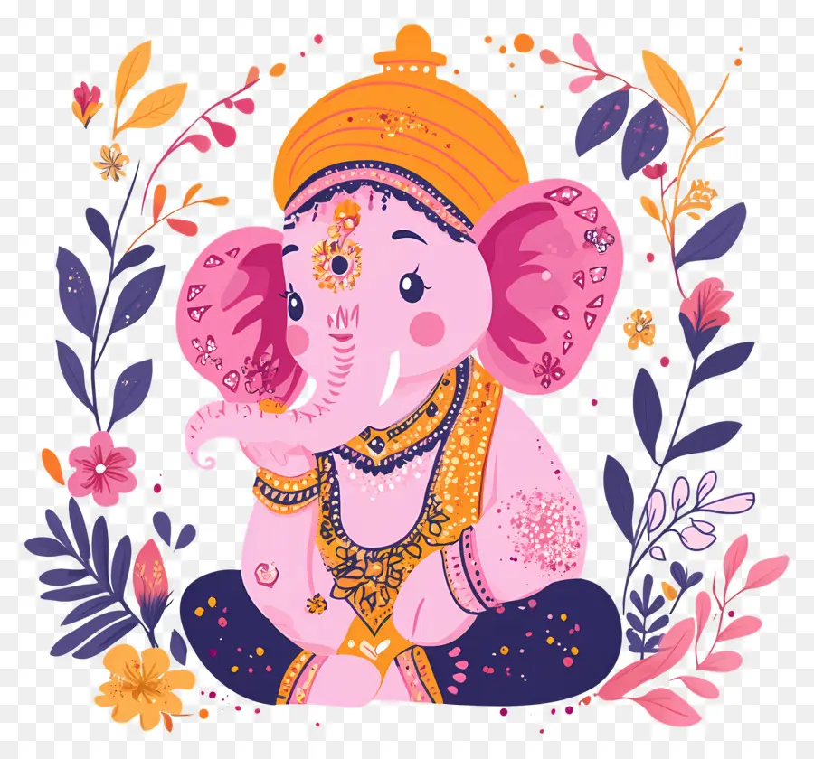 Ganesh Chaturthi，Elefante Rosa PNG