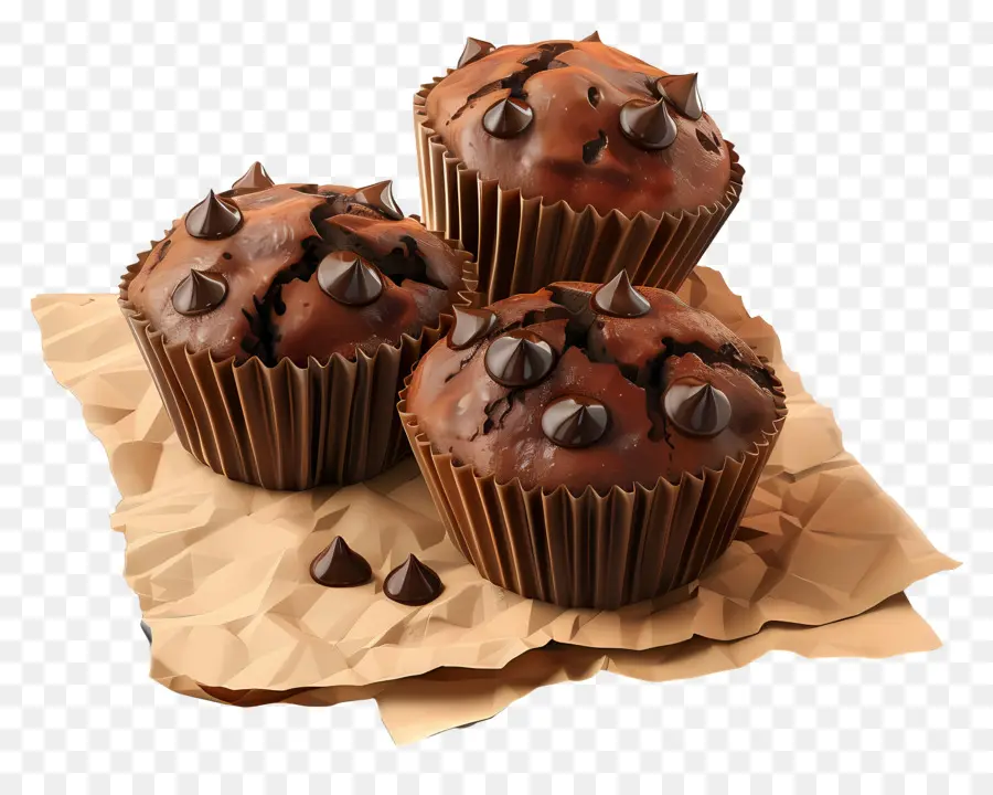 Muffins De Chocolate，Sobremesa PNG