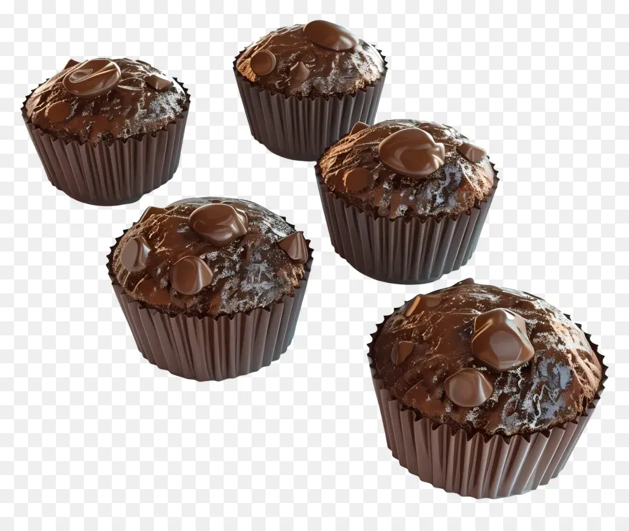 Muffins De Chocolate，Sobremesa PNG