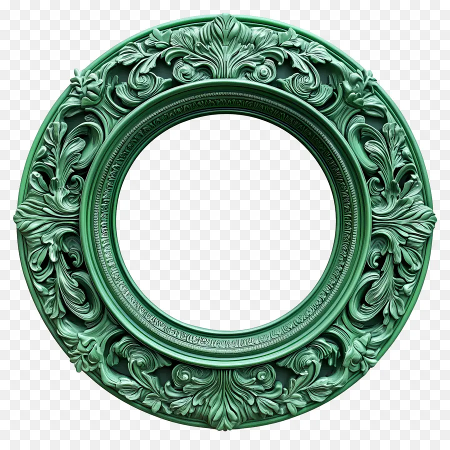 Quadro De Círculo Verde，Moldura Circular PNG