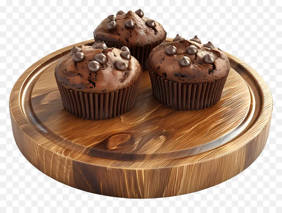 Muffins De Chocolate，Sobremesa PNG