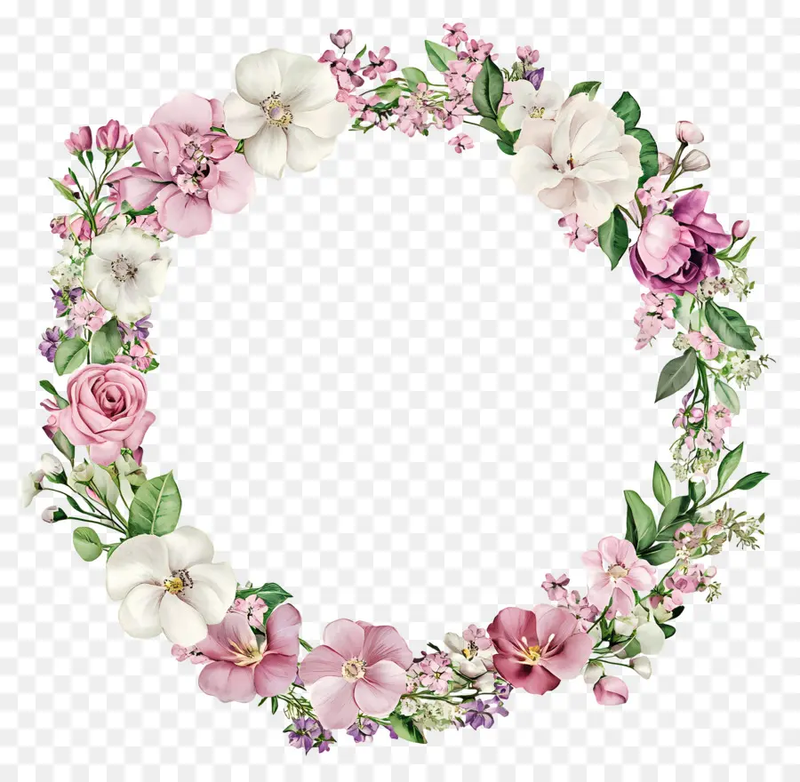 Moldura Círculo De Casamento，Coroa De Flores PNG