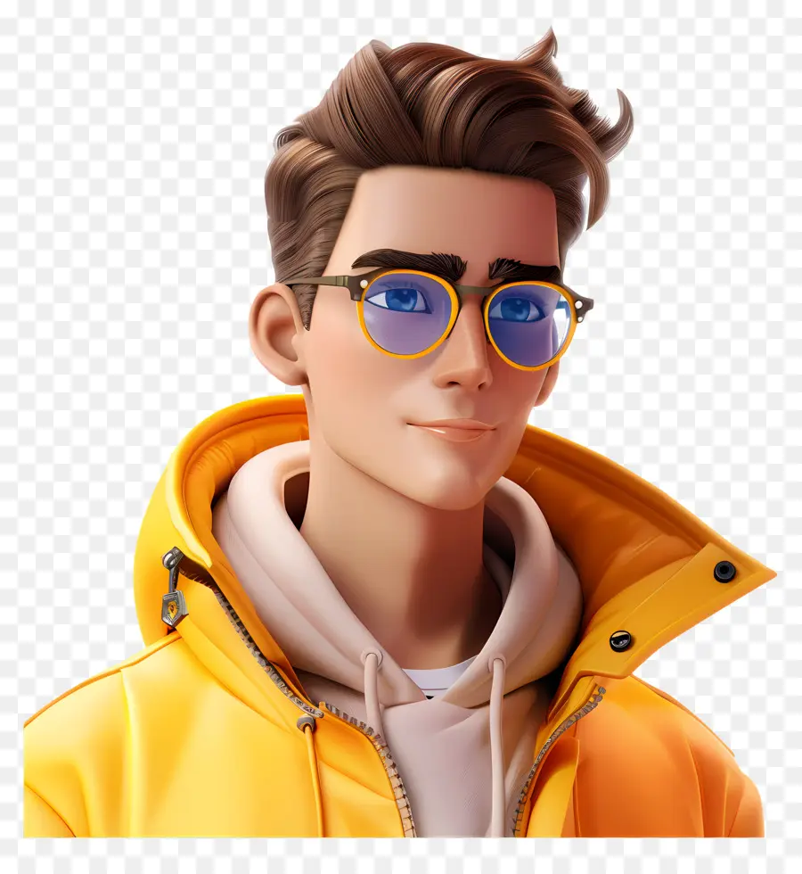 Avatar Masculino 3d，Menino Com óculos PNG